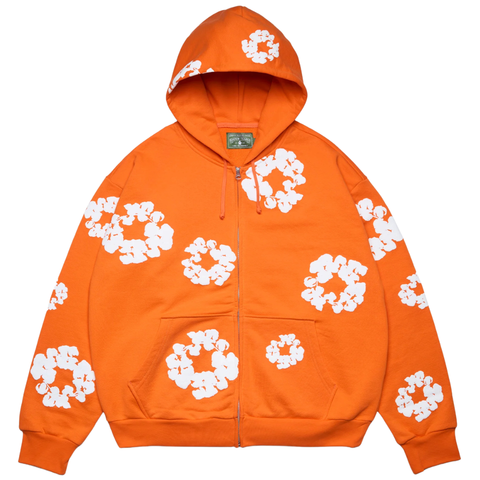 DENIM TEARS CLOTHING DENIM TEARS COTTON WREATH ZIP HOODIE ORANGE