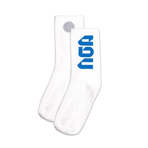 EBC PERFORMANCE CREW SOCKS WHITE/ROYAL BLUE