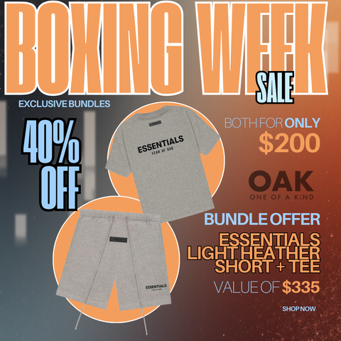 ESSENTIALS FOG DARK HEATHER SS22 TEE+SHORTS BUNDLE