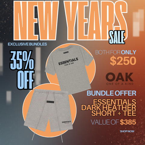 ESSENTIALS CLOTHING ESSENTIALS FOG DARK HEATHER SS22 TEE+SHORTS BUNDLE