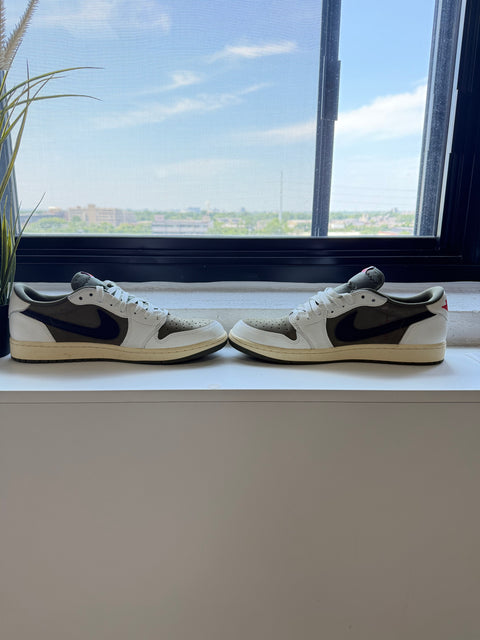 JORDAN SHOES JORDAN 1 LOW OG TRAVIS SCOTT MEDIUM OLIVE (USED)