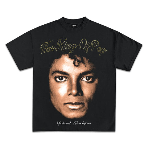 WEARICY CLOTHING MICHAEL JACKSON THE KING OF POP GRAPHIC T-SHIRT BLACK