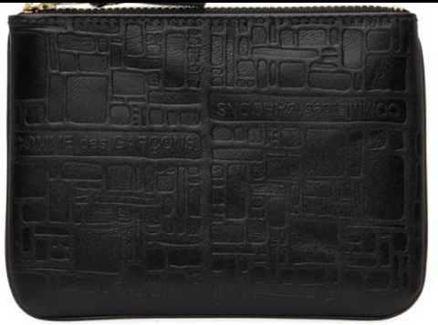 COMME DES GARÇONS EMBOSED LOGO SMALL POUCH BLACK