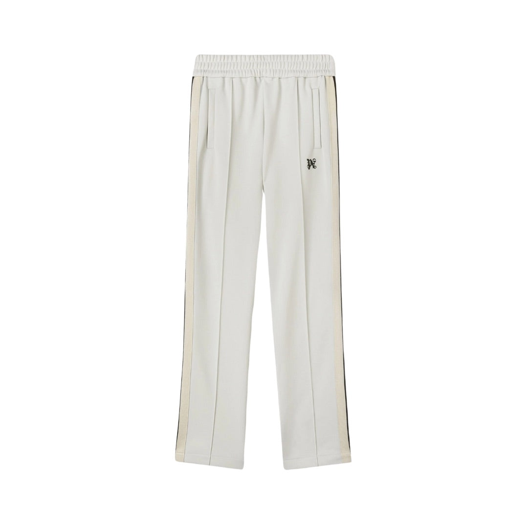PALM ANGELS GREY MONOGRAM TRACK PANTS LIGHT GREY