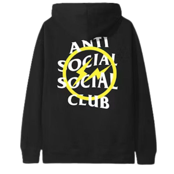 ANTI SOCIAL SOCIAL CLUB X FRAGMENT YELLOW BOLT HOODIE BLACK – ONE