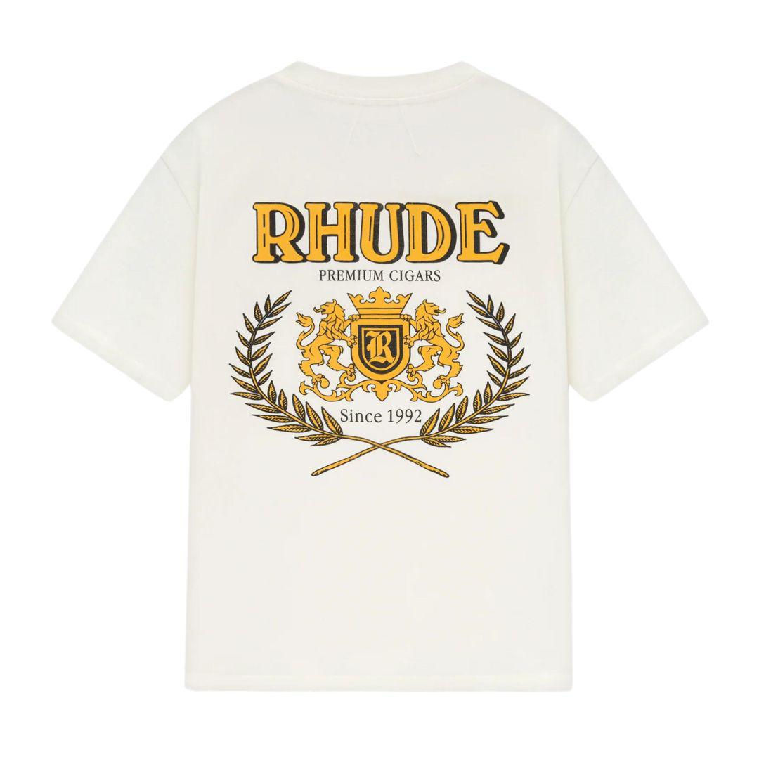 RHUDE CRESTA CIGAR T-SHIRT VINTAGE WHITE