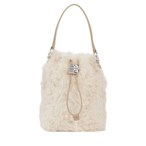 GIVENCHY FUR 4G BUCKET BAG CREAM