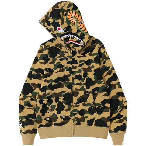 BAPE 1ST CAMO SHARK FULL ZIP HOODIE YELLOW