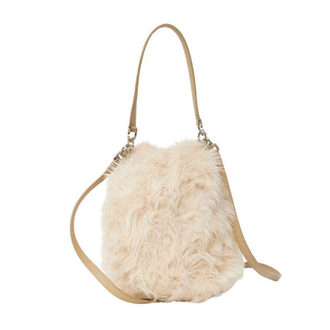 GIVENCHY FUR 4G BUCKET BAG CREAM