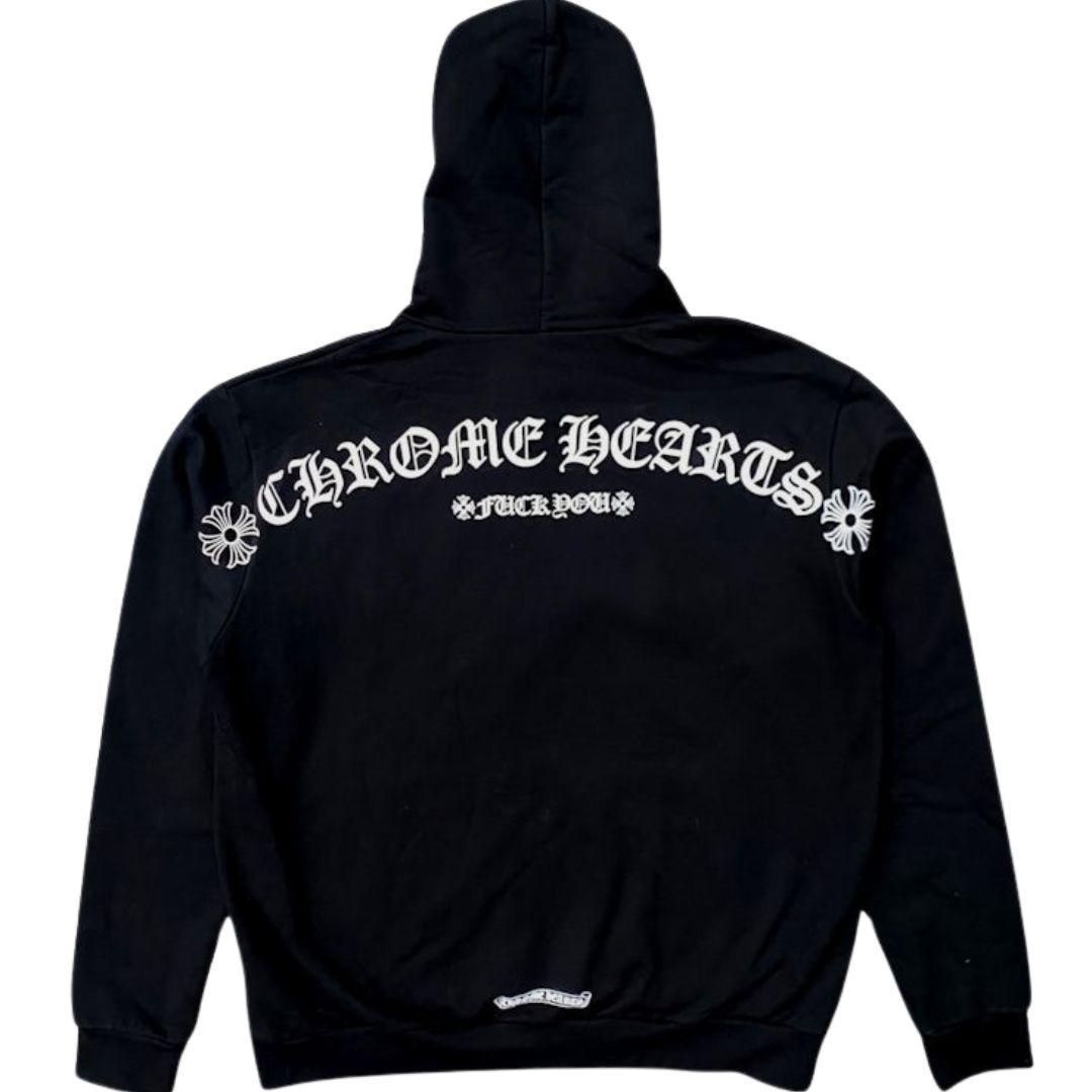 CHROME HEARTS FU LOGO ZIP UP HOODIE BLACK