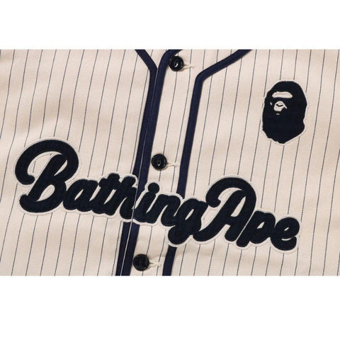 BAPE 'A BATHING APE' BASEBALL T-SHIRT IVORY