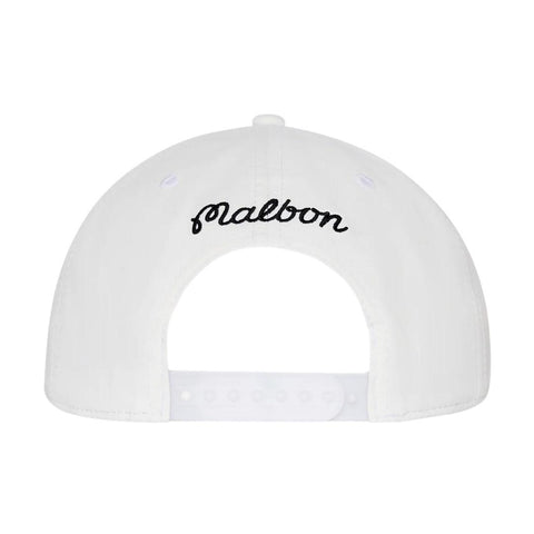 MALBON FUTURA ATSUGA POLY 5 PANEL SNAPBACK WHITE