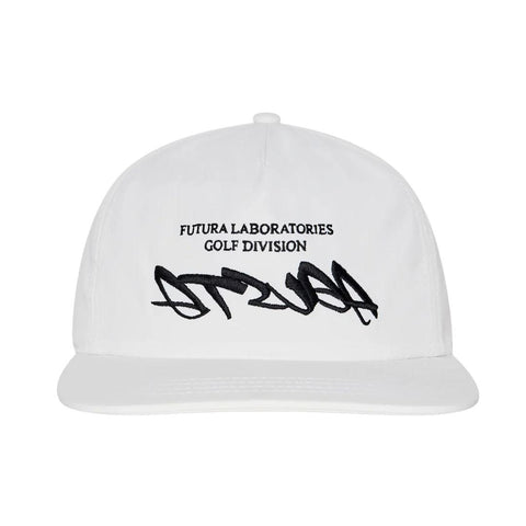 MALBON FUTURA ATSUGA POLY 5 PANEL SNAPBACK WHITE