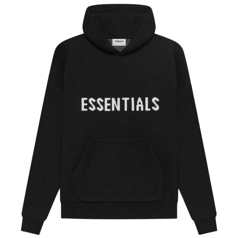ESSENTIAL FOG KNIT HOODIE BLACK SS21