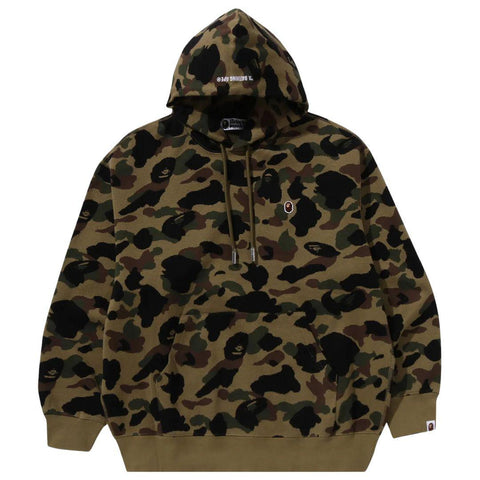 BAPE 1ST CAMO KNIT ONE POINT HOODIE GREEN