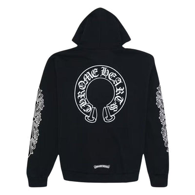 CHROME HEARTS HORSE SHOE FLORAL HOODIE BLACK