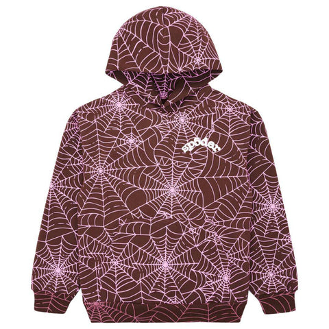 SP5DER AOP WEB HOODIE BROWN