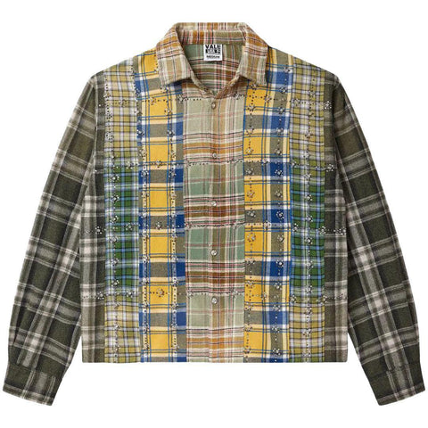 VALE FOREVER EARTH DAY FLANNEL GREEN/PATCHWORK