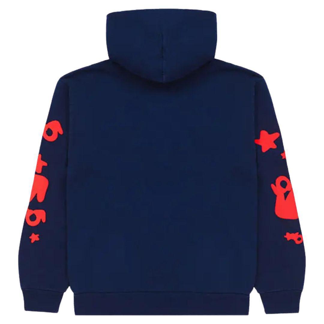 SP5DER BELUGA HOODIE NAVY/RED – ONE OF A KIND