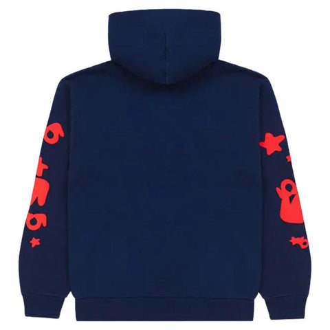 SP5DER BELUGA HOODIE NAVY/RED