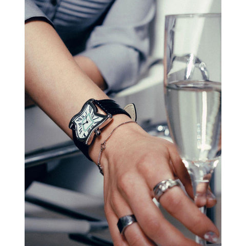 LAPHONT MELTING SQUARE WATCH SMALL FACE SILVER