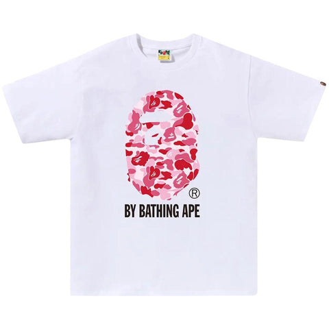 BAPE ABC CAMO BIG HEAD T-SHIRT WHITE/PINK