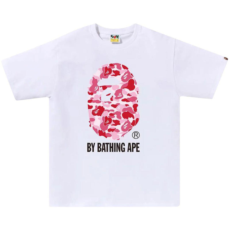 BAPE CLOTHING BAPE ABC CAMO BIG HEAD T-SHIRT WHITE/PINK