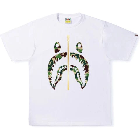 BAPE CLOTHING BAPE ABC CAMO SHARK TEE WHITE / GREEN
