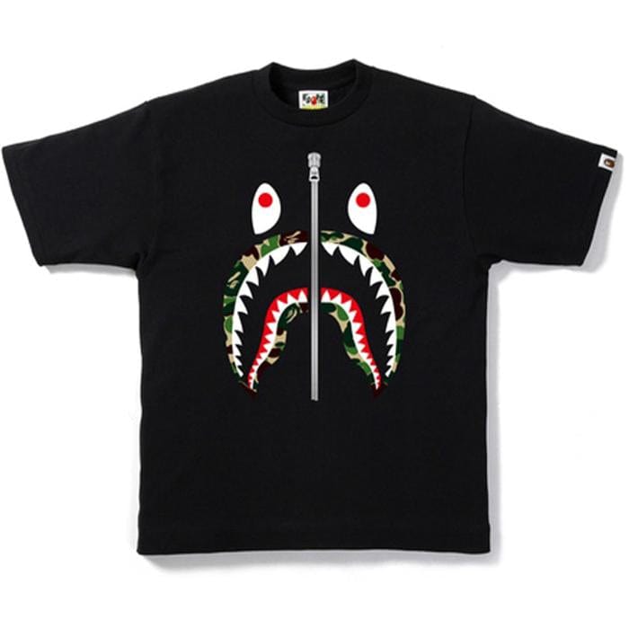 BAPE Clothing BAPE ABC SILVER ZIP SHARK TEE BLACK/GREEN