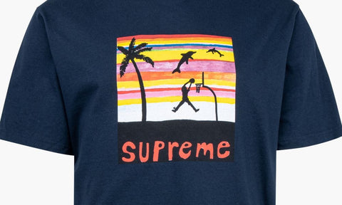 SUPREME CLOTHING SUPREME DUNK TEE NAVY