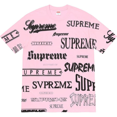 SUPREME CLOTHING SUPREME MULTI LOGO TEE PINK