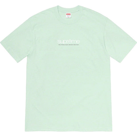 SUPREME CLOTHING SUPREME FIVE BOROUGH TEE SHIRT PALE AQUA