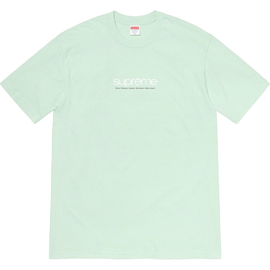SUPREME CLOTHING SUPREME FIVE BOROUGH TEE SHIRT PALE AQUA