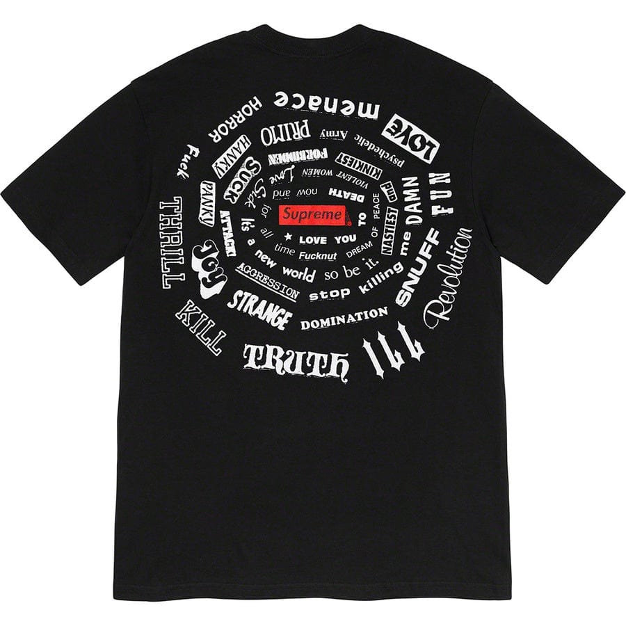 SUPREME CLOTHING SUPREME SPIRAL TEE SHIRT NOIR