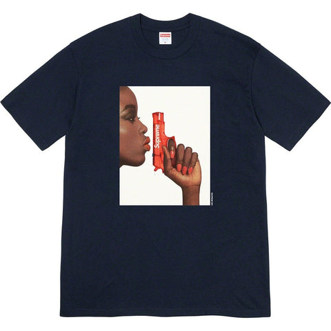 SUPREME CLOTHING SUPREME WATER PISTOL TEE SHIRT NAVY