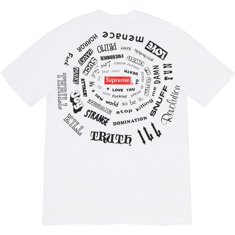 SUPREME CLOTHING SUPREME SPIRAL TEE SHIRT WHITE