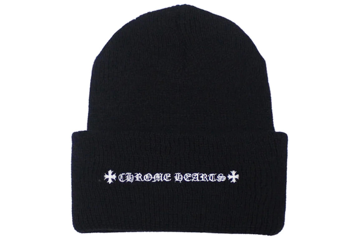 CHROME HEARTS PLUS CROSS BEANIE BLACK – ONE OF A KIND