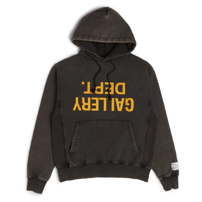 GALLERY DEPT REVERSE LOGO HOODIE BLACK / YELLOW
