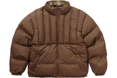 SUPREME FLANNEL REVERSIBLE PUFFER JACKET BROWN