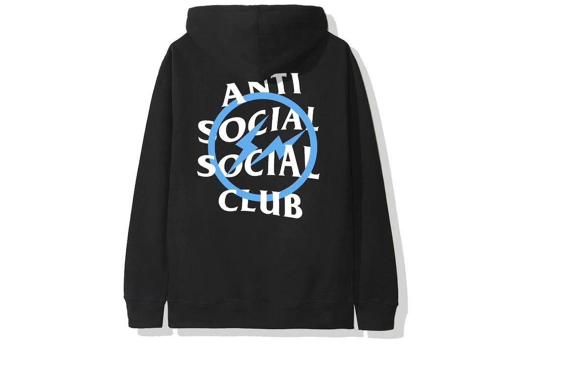 ANTI SOCIAL SOCIAL CLUB X FRAGMENT BLUE BOLT HOODIE BLACK