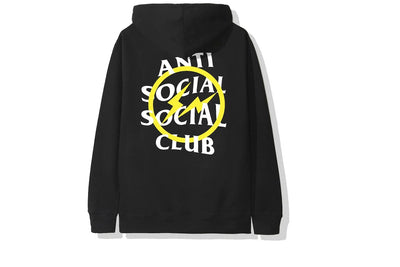ANTI SOCIAL SOCIAL CLUB X FRAGMENT YELLOW BOLT HOODIE BLACK