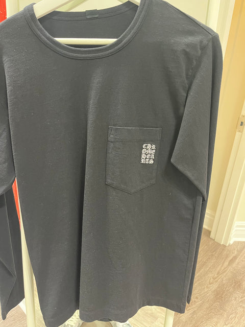 CHROME HEARTS LONG SLEEVE BLACK SMALL POCKET LOGO
