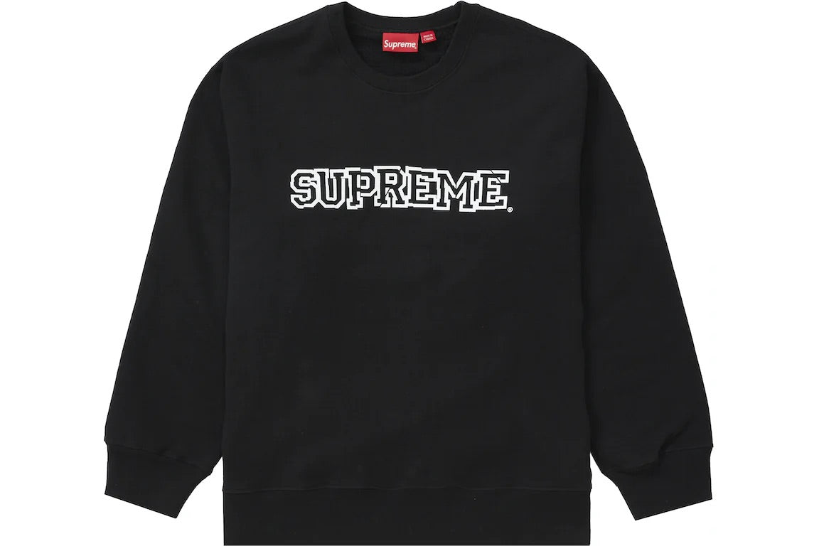 SUPREME SHATTERED LOGO CREWNECK BLACK