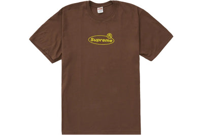 TEE-SHIRT D'AVERTISSEMENT SUPRÊME MARRON