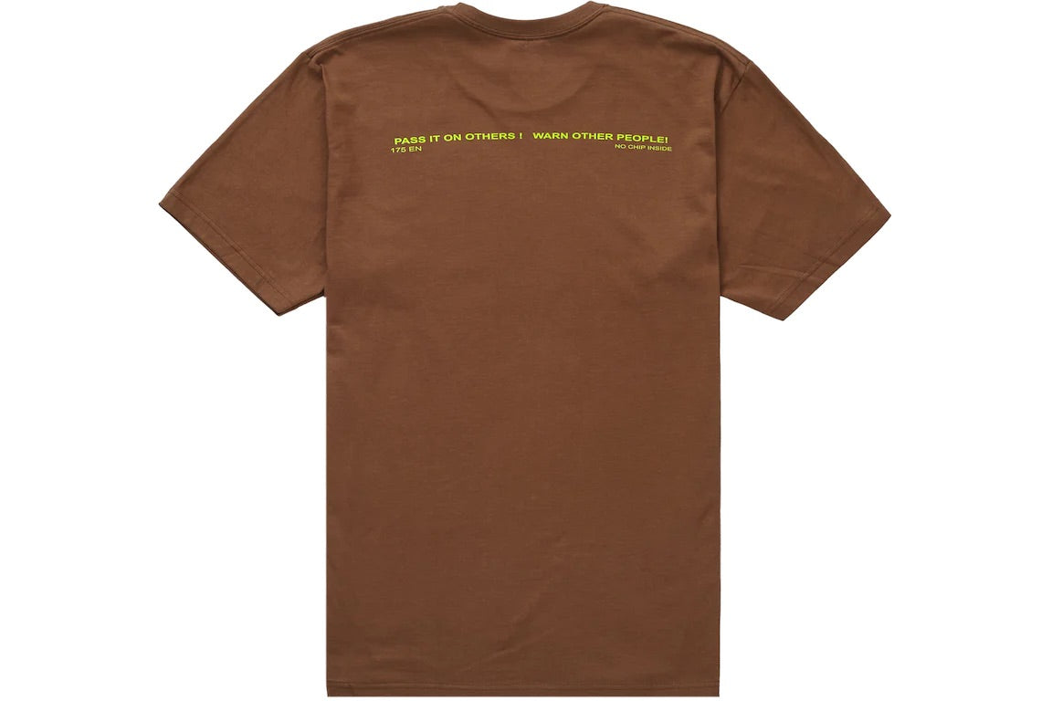 TEE-SHIRT D'AVERTISSEMENT SUPRÊME MARRON