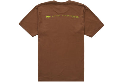 SUPREME WARNING TEE BROWN