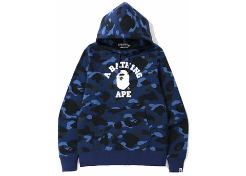 BAPE COLLEGE CAMO PULLOVER HOODIE NAVY – ONE OF A KIND