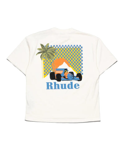 RHUDE WHITE MOONLIGHT TROPICS T-SHIRT