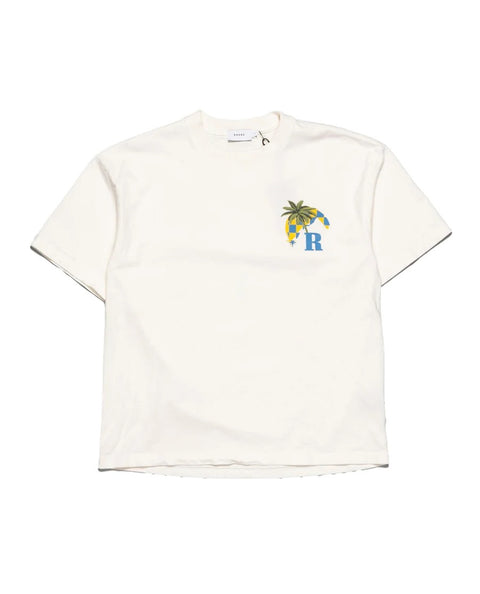 RHUDE WHITE MOONLIGHT TROPICS T-SHIRT
