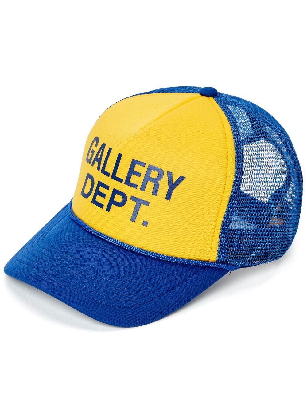 GALLERY DEPT LOGO TRUCKER HAT BLUE YELLOW